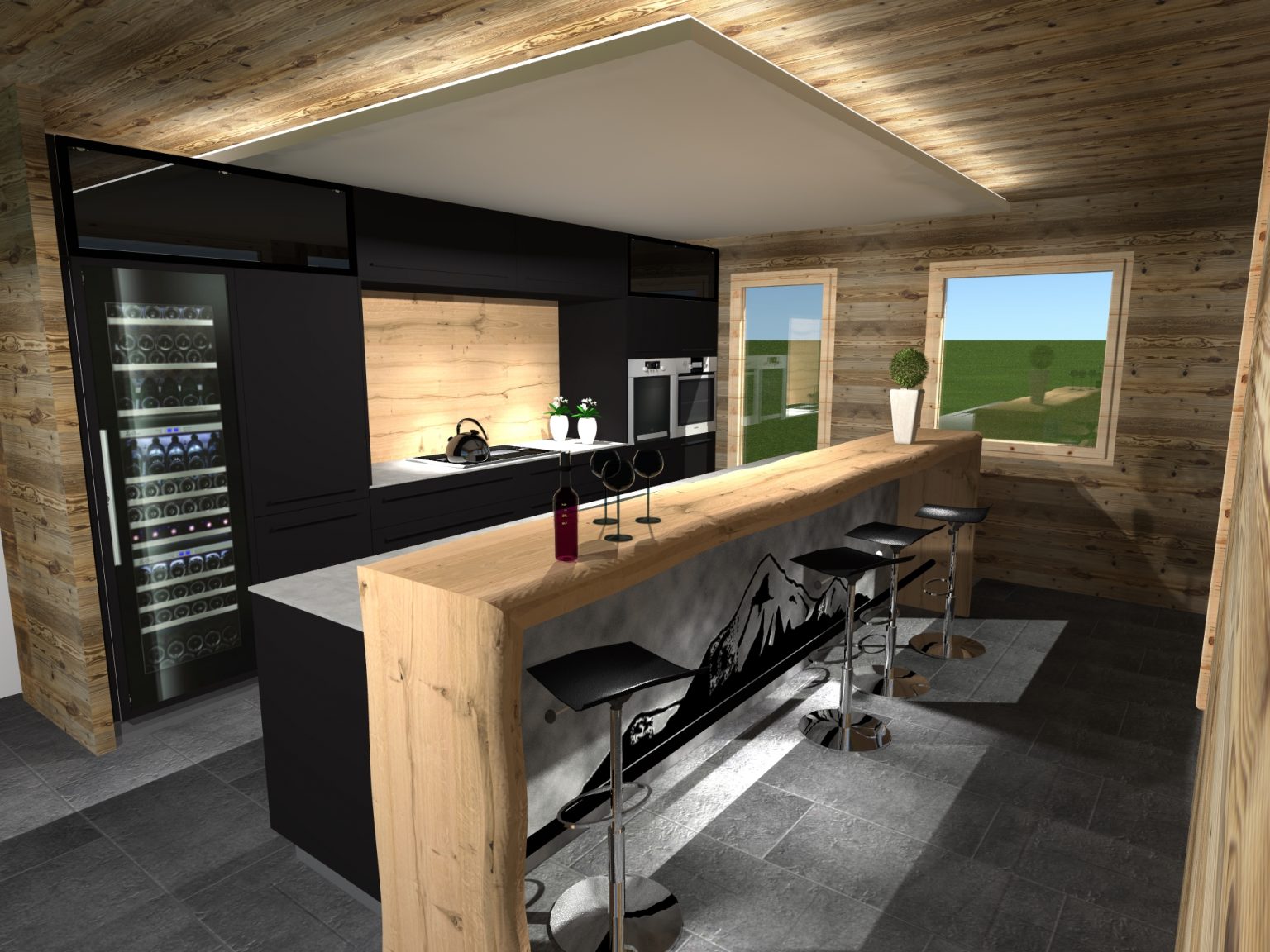 Cuisinecaveàvins Menuiserie & Agencement Gérard